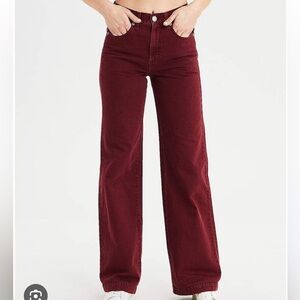 American eagle wide leg pants maroon
